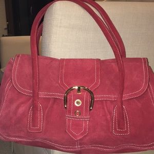 Via Spiga red suede purse